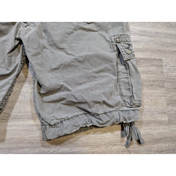 Rock Revival Cargo Shorts Men's 38 Gray Classic Thick Stitch Embroidered Utility - Picture 7 of 13